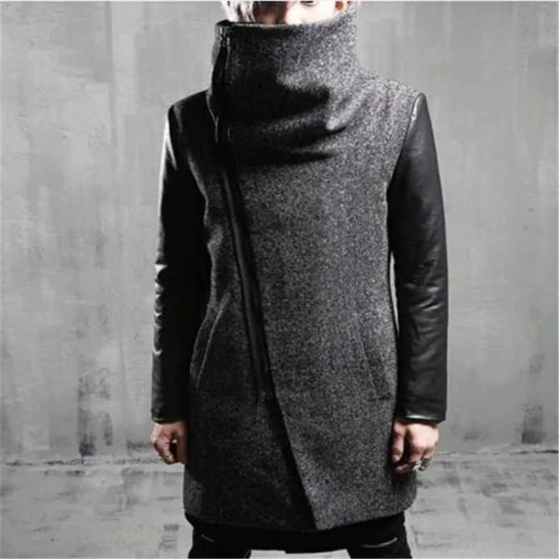 M-XL, хит, зимние мужские, новые, культивировать свою мораль, модная ткань, пылевые лацканы, утолщение, длинное пальто - Цвет: 1