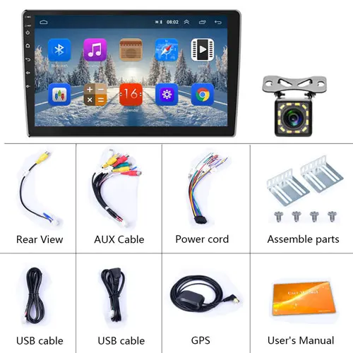 Авторадио Android 8,1 Стерео gps навигация Bluetooth WiFi USB Радио RDS приемник блок - Цвет: with 12led cam