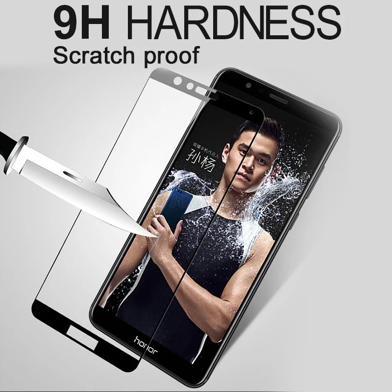 Onenine 4D защита для экрана закаленное стекло Huawei Honor 7X полное покрытие защитное 3D