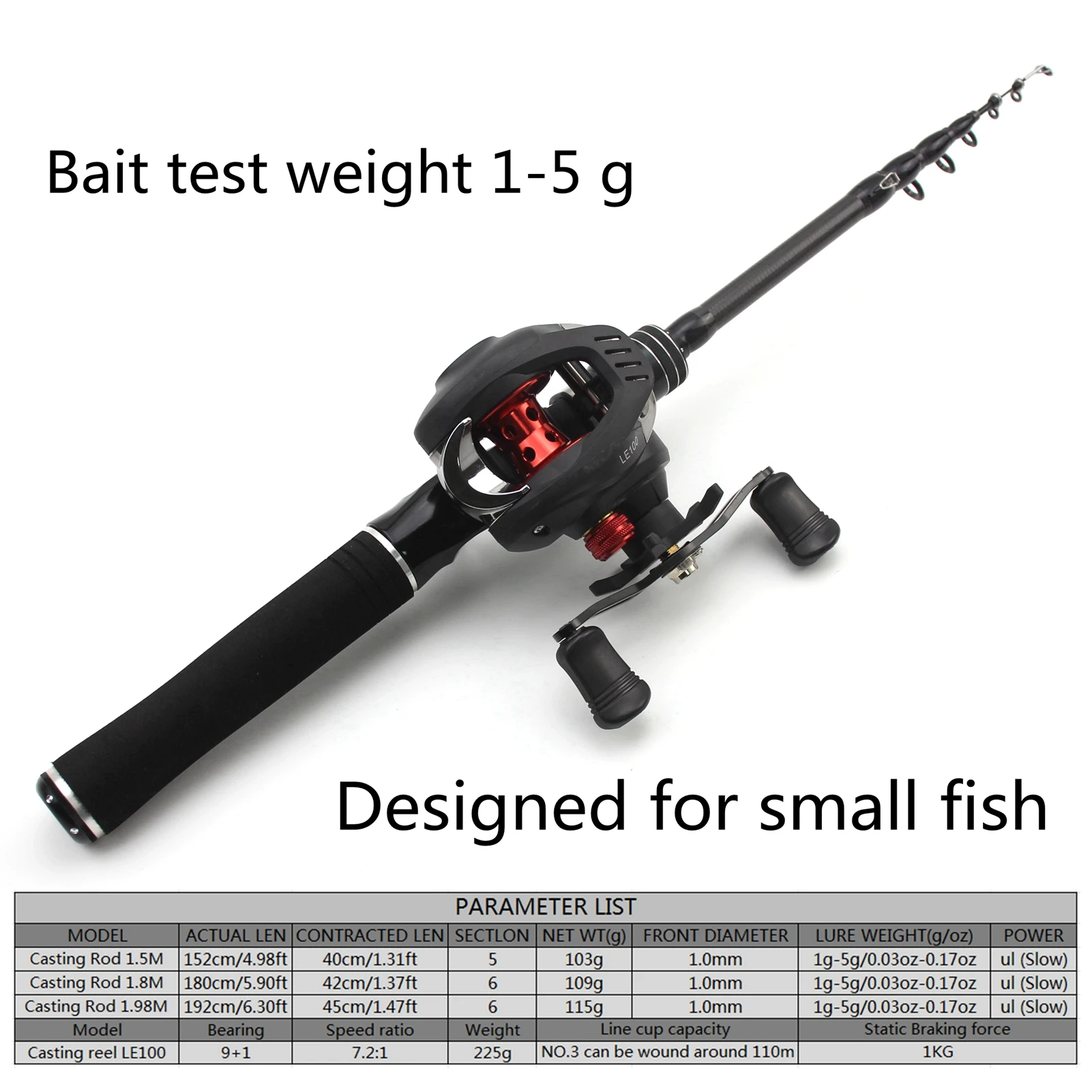 1.5M 1.8M Portable Travel Outdoor Sports Telescopic Fishing Rod and Casting  Reel Carbon Rod Set Lure 1-5g Super Soft and Light - AliExpress