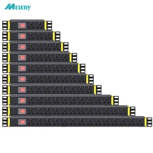 PDU 1U – multiprise de Distribution, 1/2/3/4/5/6/7/8/10/12/14 unités, commutateur de prise universel ue/UK/US