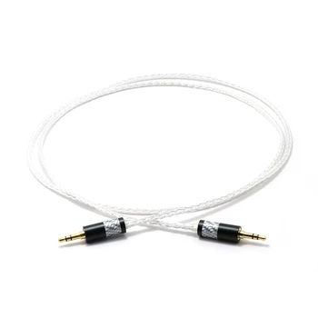 

8 Cores Silver Plated 3.5mm to 3.5mm Stereo Male Upgrade Cable HIFI audio aux