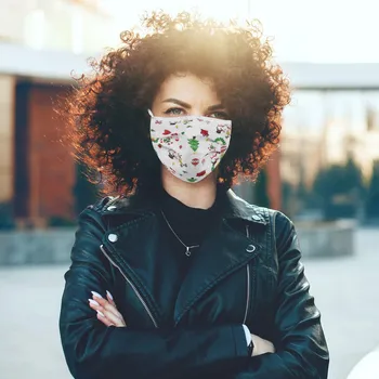 

Disposable Face Mask Adult Christmas printing Protective Face Mask 3 Layers Ply Filter Earloops Masks Mouth-muffle Mascarillas