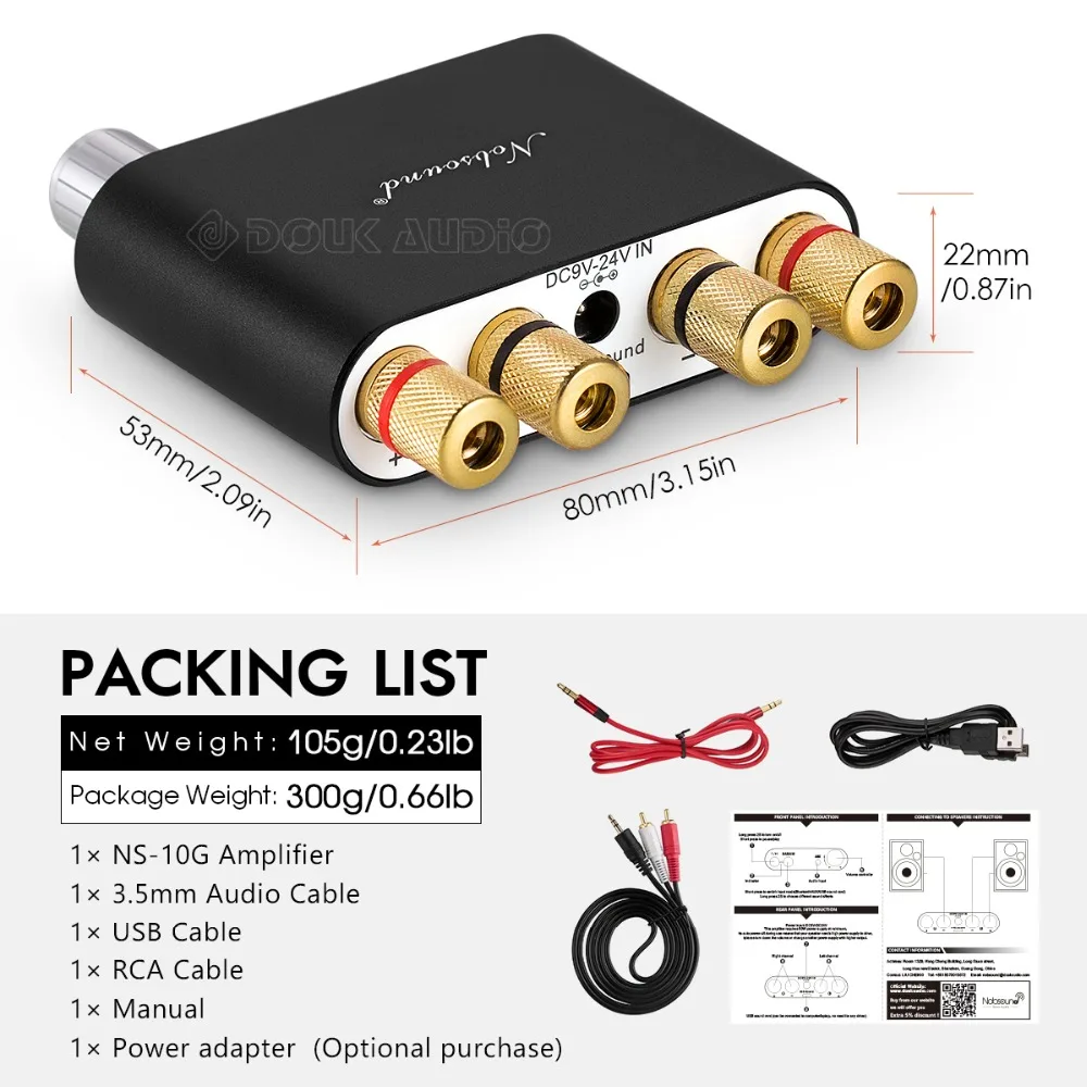 2021 Lastest Nobsound TPA3116 Bluetooth 5.0 Mini Digital Amplifier Stereo HiFi Home Audio Power Amp Audio Receiver USB DAC 50W×2 masthead amplifier