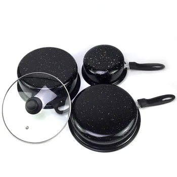 

Pans 4Pcs/Set Non-stick Frying Pan Casserole Medical Stone Coating Chef's Pans with Heat Resistant Handle for Gas & Incuction
