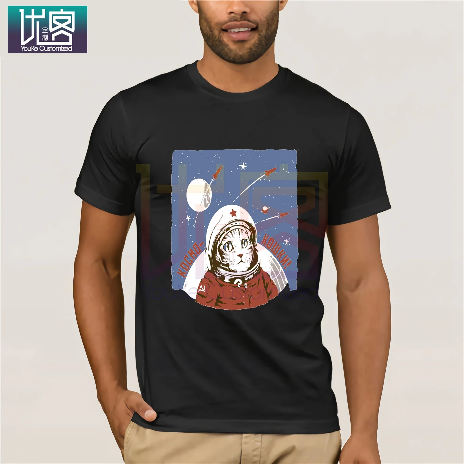 

USSR CCCP t-shirt men the Soviet Union Russia space T Shirt Men Short Sleeve male TShirt Casual Tees 100% Cotton Clothes T Shirt