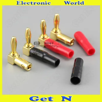 

25pcs/Pack 4mm Elbow Banana Plug/Socket Audio Speacker Cable Terminal Banana Connectors L 90 Degree Banana Jack