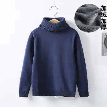

baby boys and girls sweater 3-9 years old cotton High collar baby girl clothes girls winter tops boys knit sweaters warm velvet
