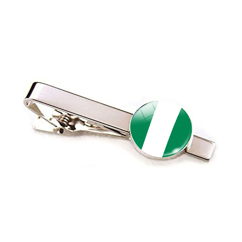 Africa Countries National Flag Tie Clips Men Fashion Silver Metal Tie Bar Clip Egypt Algeria Nigeria South African Flag Pins