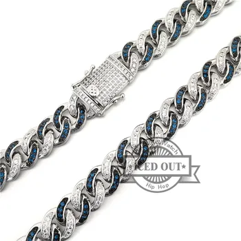 

13MM 24" Hip Hop Iced Out Bling Bling Miami Cuban Chain Diamond