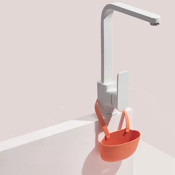 

Nordic Sponge Storage Basket Drain Rack Brush Holder Home Storage Organizer Faucet Hanging Baskets