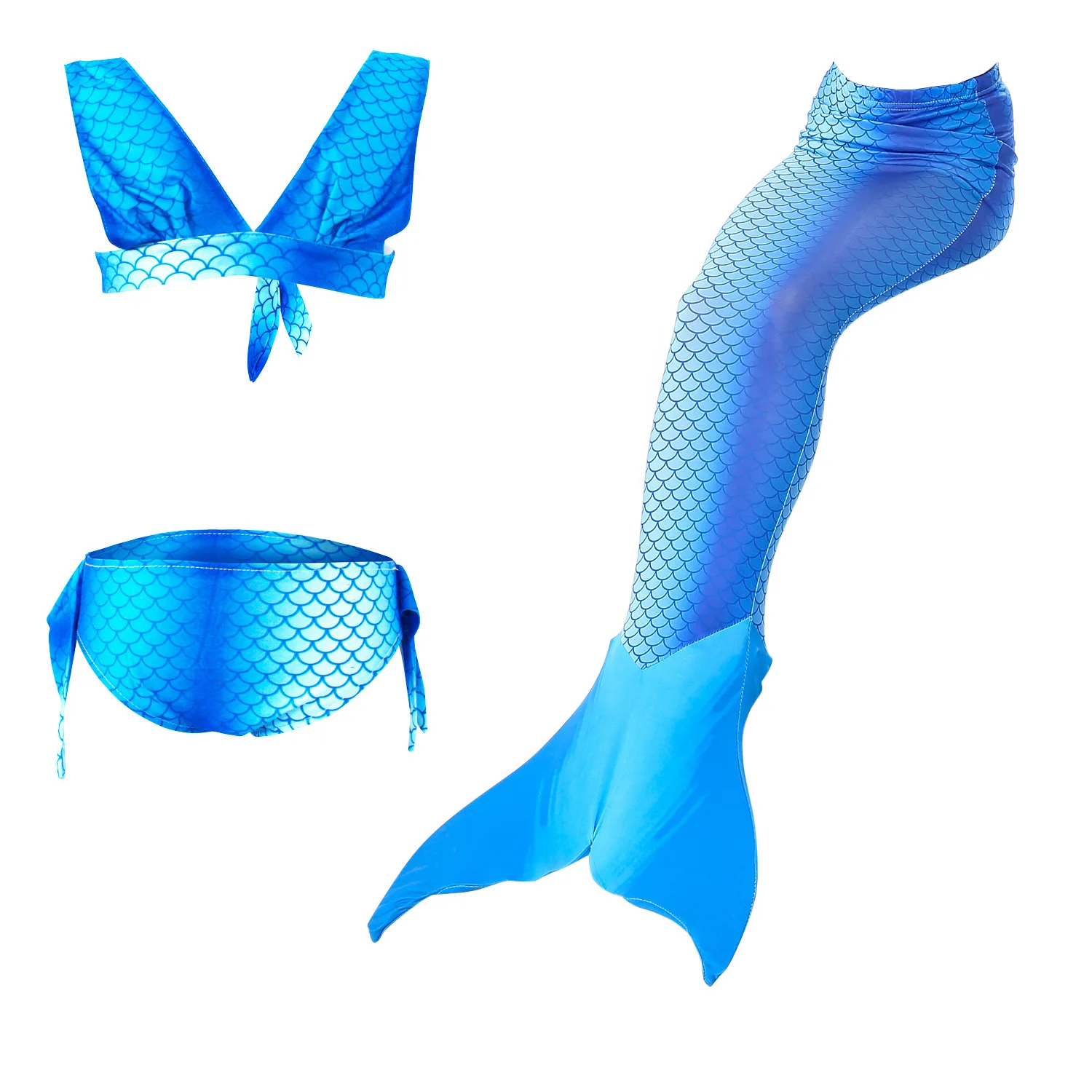 Хвосты маленькой русалки для плавания костюм «хвост русалки» косплей девушки купальник дети Плавательный Костюм Monofin - Цвет: Blue 1