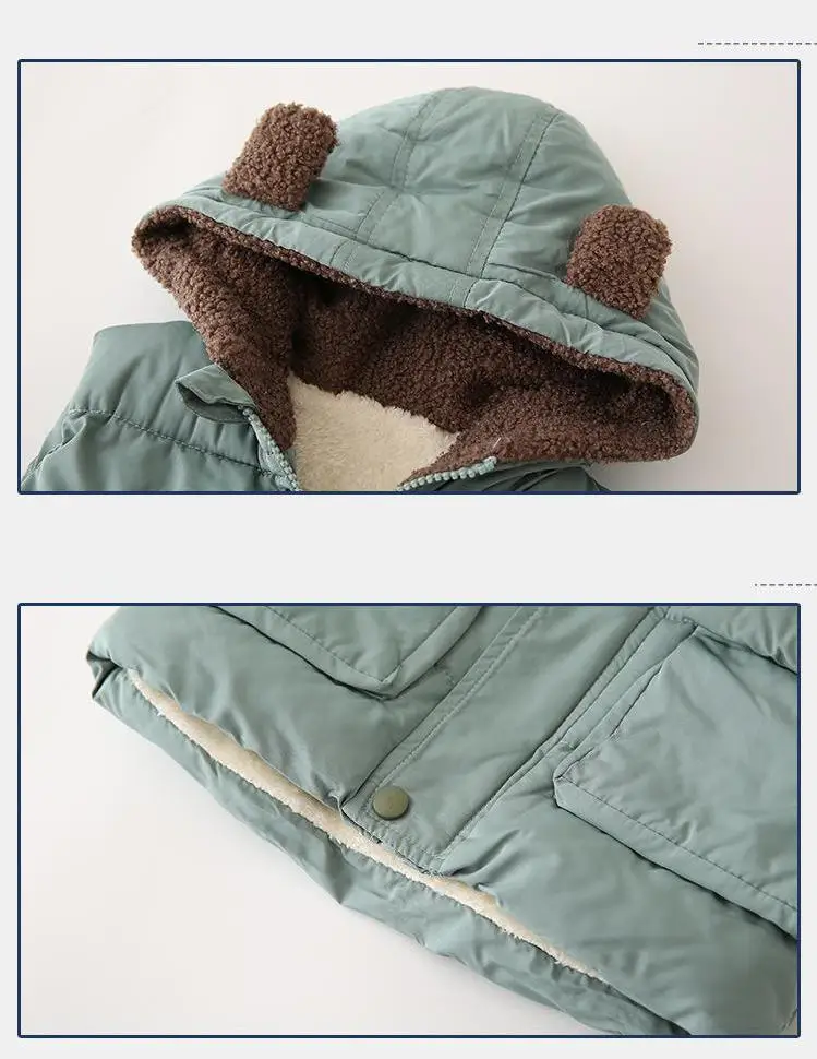 Baby Boys Winter Vest Fashion Girls Clothing Sleeveless Bear Coats With Hooded Warm Children Clothes 2-6 Years Old Infants