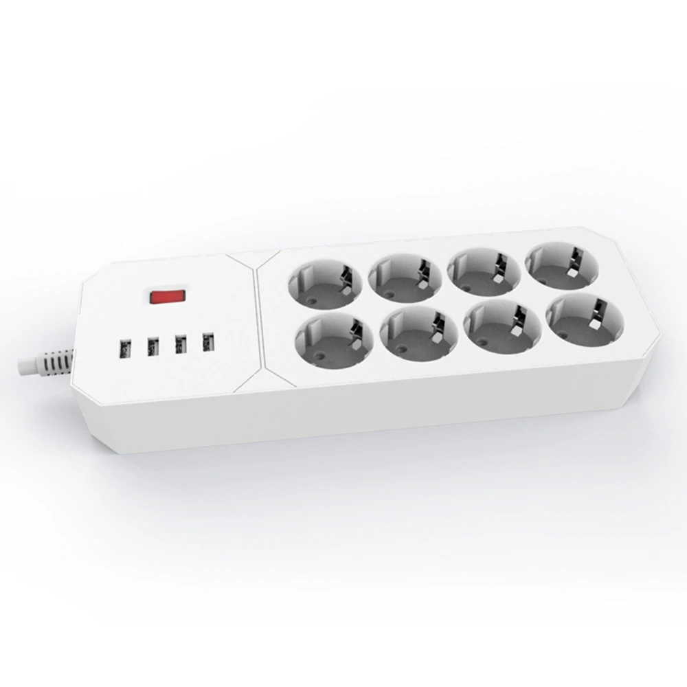 Удлинитель для розеток С USB 8 штепсельной вилкой европейского стандарта