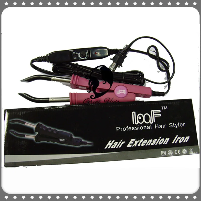 Бесплатная доставка-Регулируемая температура Наращивание волос fusion Утюг/Лооф 618 разъем волос инструменты цвет розовый и черный