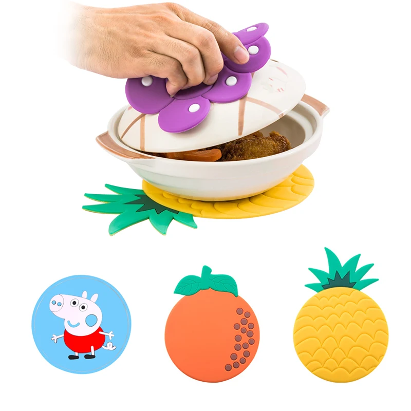 

Cartoon Coaster Anti-scalding Heat Insulation Bowl Mat Household Plate Mat Fruit Pattern Multifunctional Table Decoration