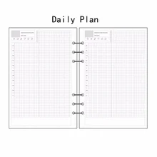 A5/A6/A7 planificador diario insertar Calendario de recarga Plan organizador 45 hojas nota papelería suministros escolares de oficina(China)
