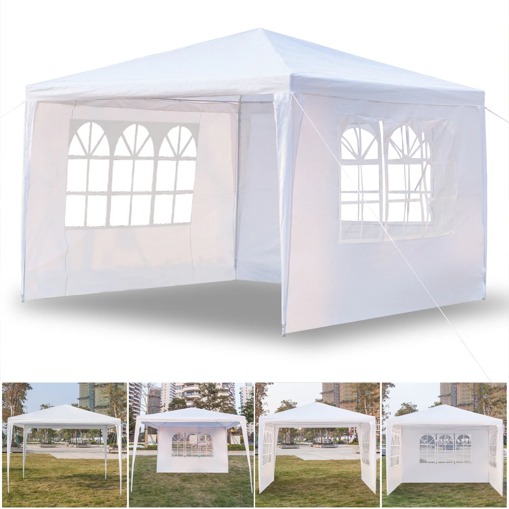 

10'x10' Patio Party Tent Wedding Canopy Heavy Outdoor Upgrade Section Sun Wall Sunshade Shelter Tarp Windows Sidewall
