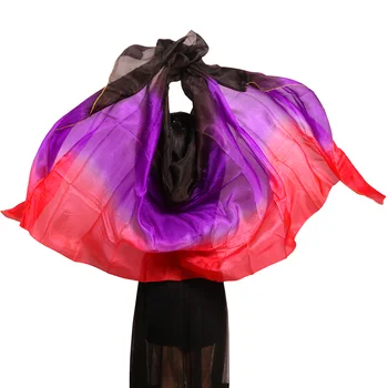 

100% Real Chinese Silk Veil Shawl Women Scarf Costume Accessory Customized Handmade Dyed pure natural Silk Veil Belly Dance Veil