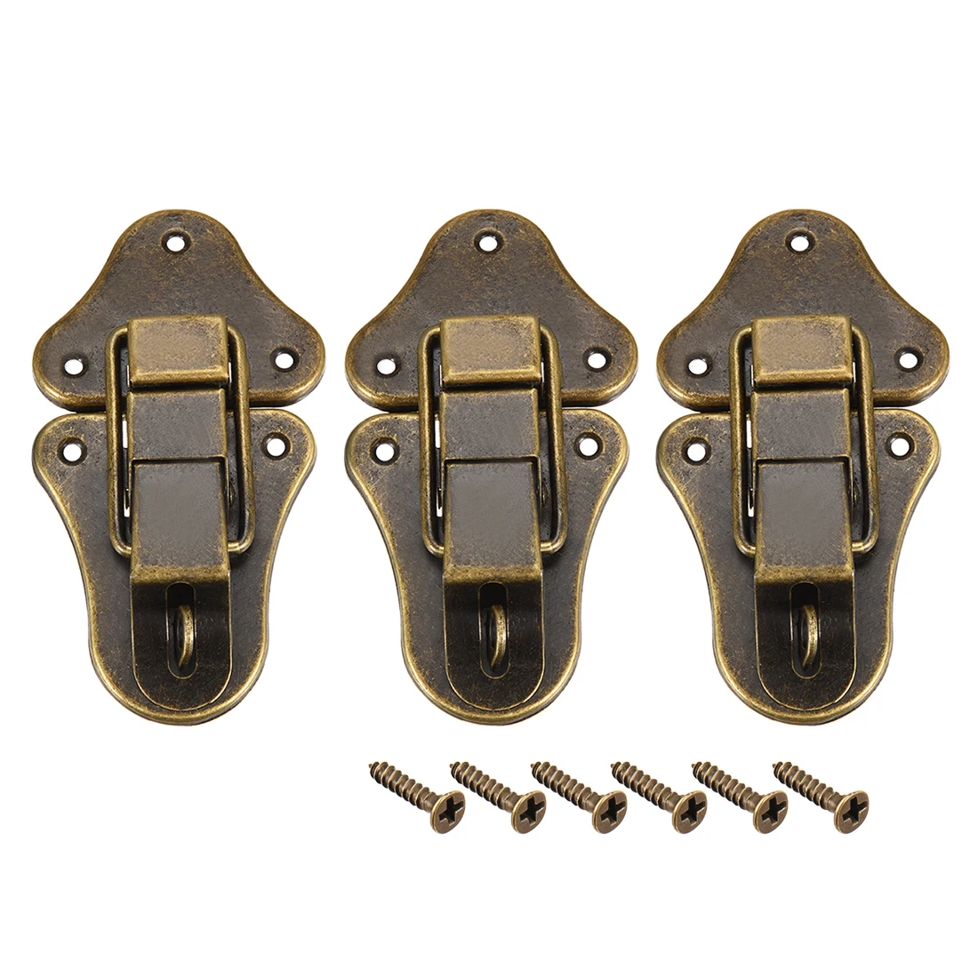 

uxcell Box Latch, 95mm x 52mm Bronze Suitcase Chest Hasp Catch w Screws 3 Sets