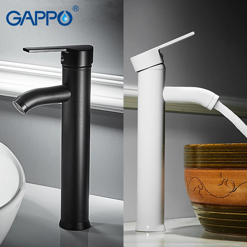 GAPPO смесители для раковины Черный Белый смеситель ванной комнаты кран холодной и