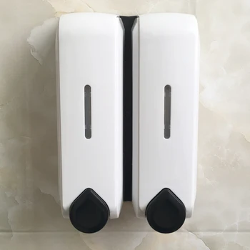 

700ml Manual Double-head Soap Dispenser Wall Mounted Lotion Hand Washer Pump Shampoo Liquid Soap Bottle Bathroom Accessories