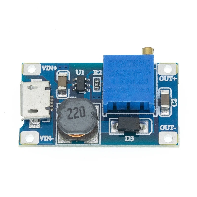 100 шт. регулируемый Повышающий Модуль 2 А с микро USB в 24 до 5 В 9 12 28 MT3608|step up|module 5vdc-dc