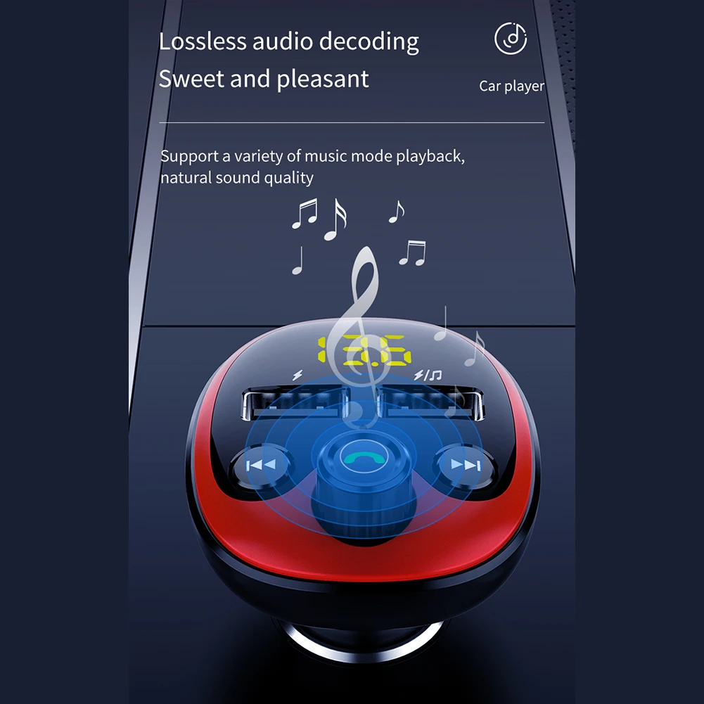 Bluetooth fm-передатчик для автомобиля с двумя 3.1A usb зарядными портами Hands-Free Автомобильное зарядное устройство радио приемник Mp3 плеер
