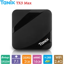 ТВ-бокс Tanix TX3 Max Smart tv Box Android 7,1 tv Box Amlogic S905W 2 ГБ DDR3 16 Гб медиаплеер H.265 4K Bluetooth 4,1 TX3max телеприставка