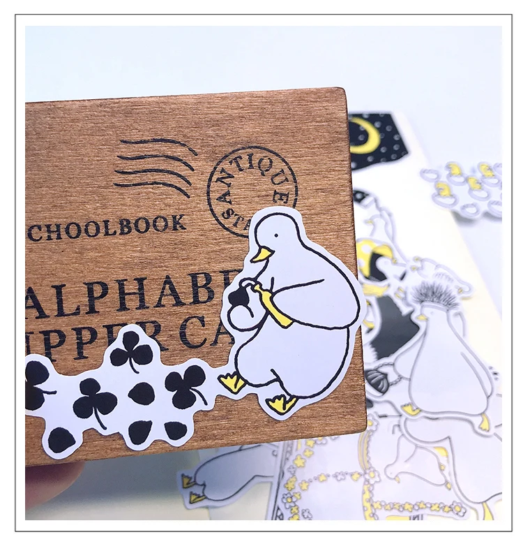 22Pcs/Pack Retro Cartoon White Goose Sticker DIY Craft Scrapbooking Album Junk Journal Happy Planner Decorative Stickers