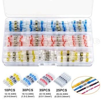 

100PCS Seal Solder Sleeve Electrical Wire Connectors Insulated Heat Shrink Soldering Terminals Waterproof Butt Connectors