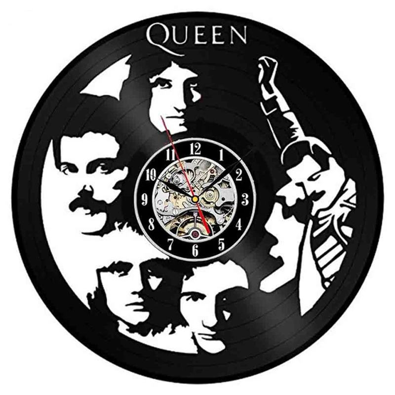 Queen Rock Band Wall Clock Modern Design Music Theme Classic Vinyl Record Clocks Wall Watch Art Home Decor Gifts for Musician