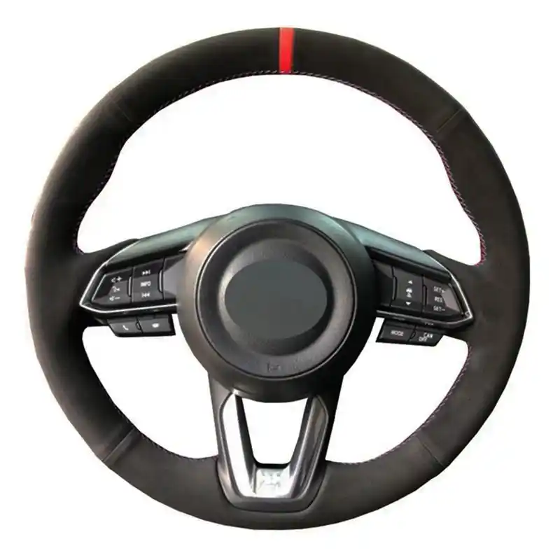 Чехол рулевого колеса автомобиля DIY мягкая черная замша для Mazda 3 Axela 2017 2019 6 Atenza CX 4 5