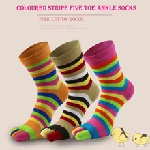 1 пара зимних Для женщин для девушек и мужчин Цвет Фул Полосатый Пять пальцы рук и ног носки для малышей; Модные Радуга Цвет носки унисекс, с рождественским рисунком в виде носки