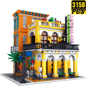 

Creator Expert Technic Architecture Building Blocks European Coffee House Designer City Bricks Gift for Boyfriend Kids