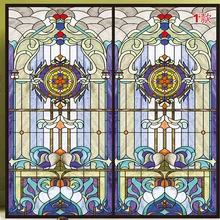 Пользовательский размер оконная пленка смешанный цвет статическая цепляться симметрия окрашенные украшения на окна для дома прочный перерабатываемый 40 см x 60 см