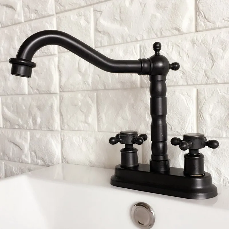 Черный тосканская бронза 4 &quotcenterset для ванной комнаты поворотный кран раковины