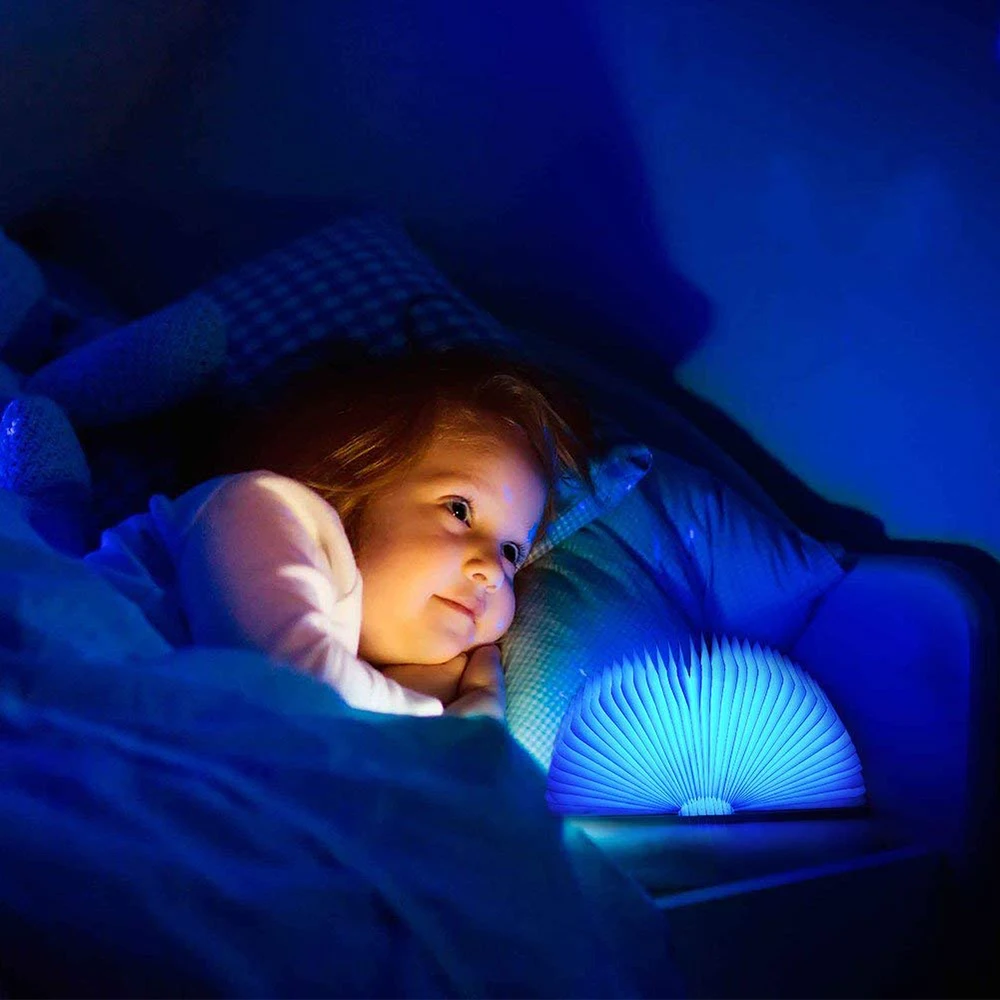Светодиодный складной книжный светильник 5 цветов перезаряжаемые по USB батареи деревянный креативный ночник украшение стола для дома лампа подарок для детей