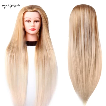 

70 Cm Female Head Dolls for Dyeing Styling Mannequin Head Hairstyle Hair Synthetic Models Type Synthetic Fiber Training Heads