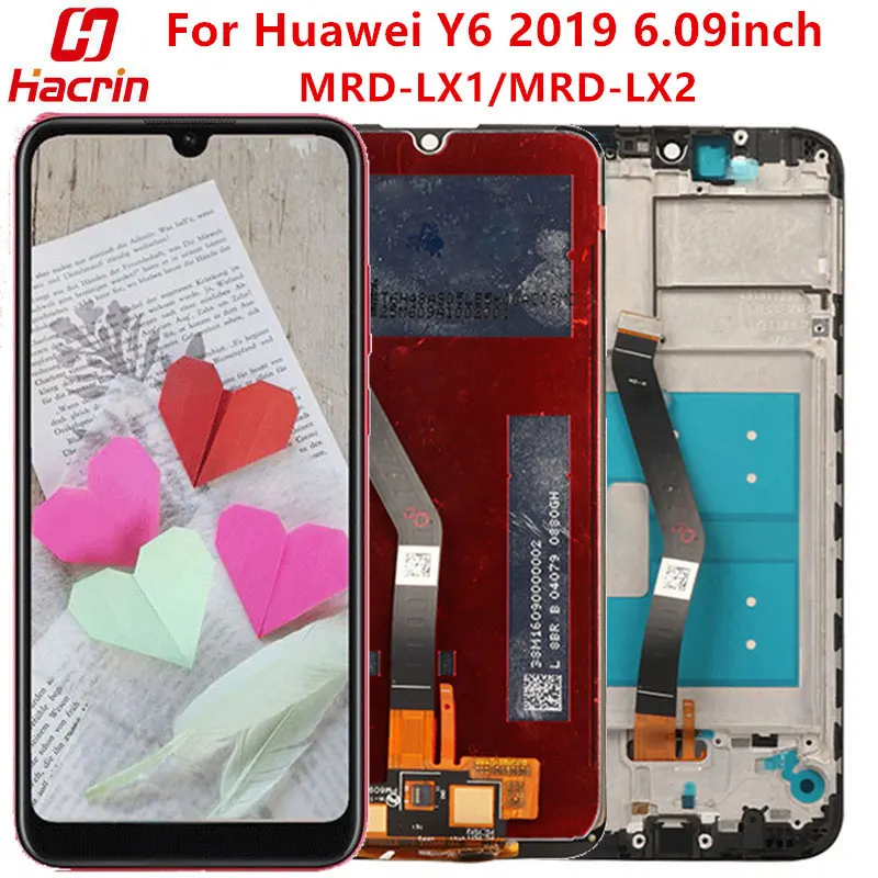 

Display For Huawei Y6 2019 Touch Screen Tested Lcd Screen+Display Touch with Frame Repair For Huawei Y6 Prime 2019 MRD-LX1 LX2