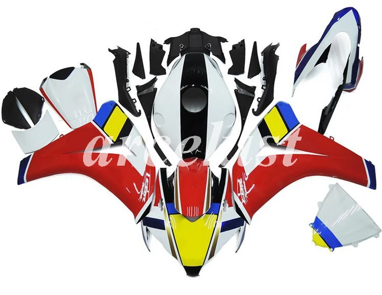 ABS литья под давлением мотоцикл обтекатели комплект Подходит для Honda CBR1000RR 08 09 10 11 2008-2011 набор кузова желтый красный