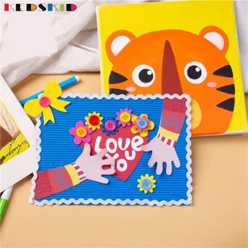 

Kindergarten Hand Stereoscopic 3D Greeting Card Children Creative Diy Self-made Material Pack Birthday Female Teacher's Day Card