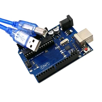 

High quality One set UNO R3 Official Box ATMEGA16U2+MEGA328P Chip For Arduino UNO R3 Development board + USB CABLE