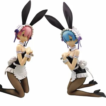 

29CM Anime Re:Life in a different world from zero Big size Rem Figure Maid outfit Bunny girl Ram Action Figure PVC Model Toys