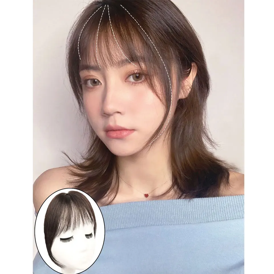 HOUYAN человеческие волосы, длинные волосы на заколках, женские волосы для наращивания, бесследные натуральные воздушные челки, доступны в трех цветах