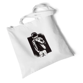 

Fashion Astronauts Print Women Canvas Bag Foldable Reusable Large Shopping Bag Original Storage Travel Bag Handbag Shoulder Bag