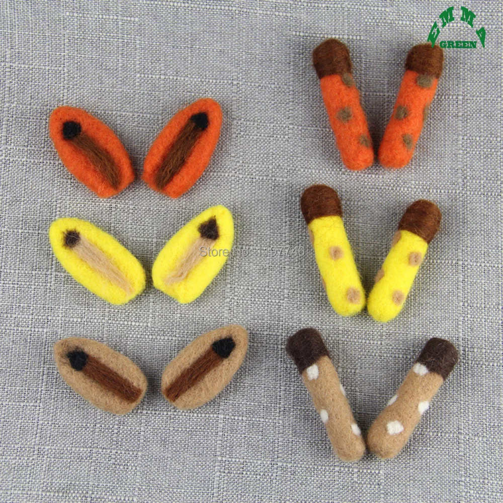 

Wool Felt Doll Cute Christmas Deer 3D Reindeer Giraffe Ears Balls Handmade Pom Pom Girl's Room Decor DIY Jewelry Craft Big 60 mm