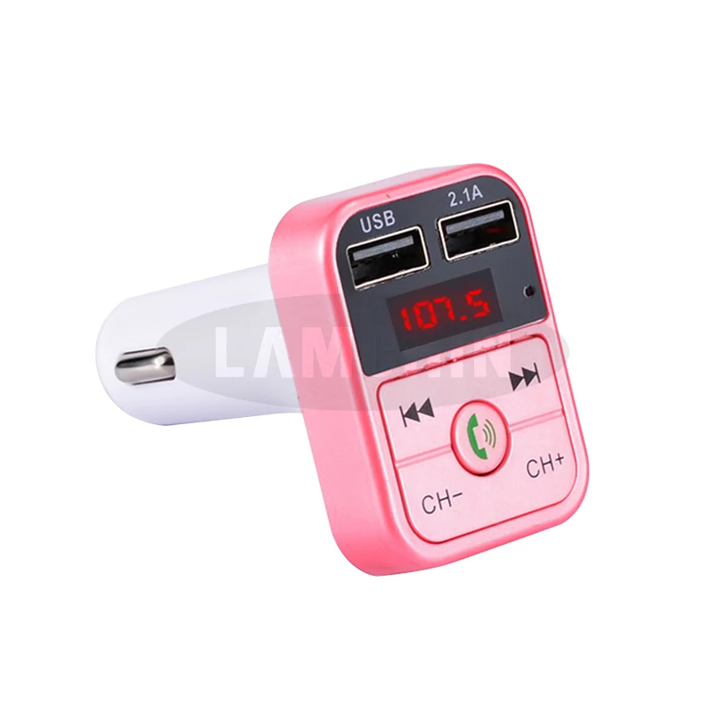 Двойной зарядное устройство USB для samsung Xiaomi IPhone с fm-передатчиком Bluetooth Handfree usb-диск/TF карта воспроизведения музыки USB зарядное устройство - Тип штекера: Rose gold