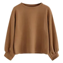 JAYCOSIN модная женская Повседневная простая однотонная толстовка с круглым вырезом и длинным рукавом удобная мягкая блузка свободный свитер Топы