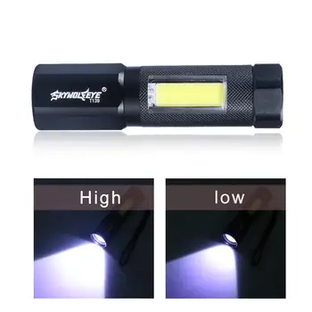 

Mini LED Flashlight Rechargeable T6 Torch COB Light 5-mode Work Light 18650